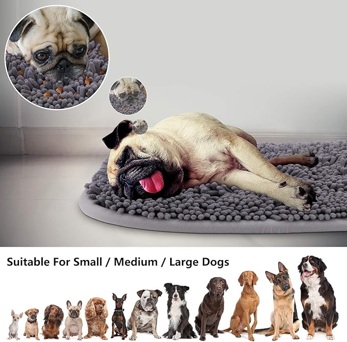 Rundik Snuffle Mat for Dogs, Interactive Puzzle Toys Feeding Games for Pets | 20'' x 28'' Sniff Mat for Boredom Helps Slow Eating and Keep Busy Encourages Natural Foraging Skills Stress Relief