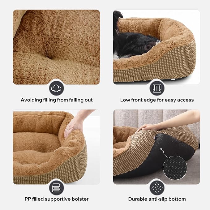 XL Dog Beds Large Sized Dog, Washable Orthopedic Warming Soft Sleeping Durable with Anti-Slip Bottom