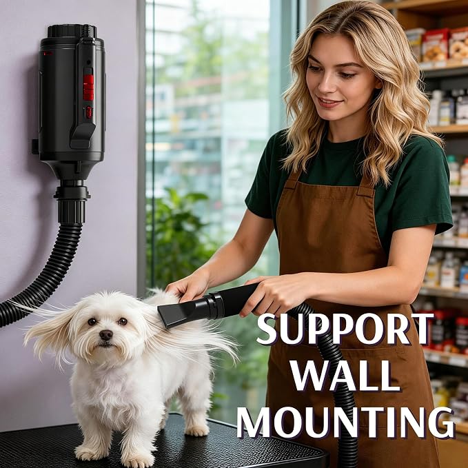 Dog Dryer High Velocity Pet Dog Grooming Force Hair Dryer/Blower | High velocity force blower dryer for professional dog pet grooming,black sherbao SMD-06P