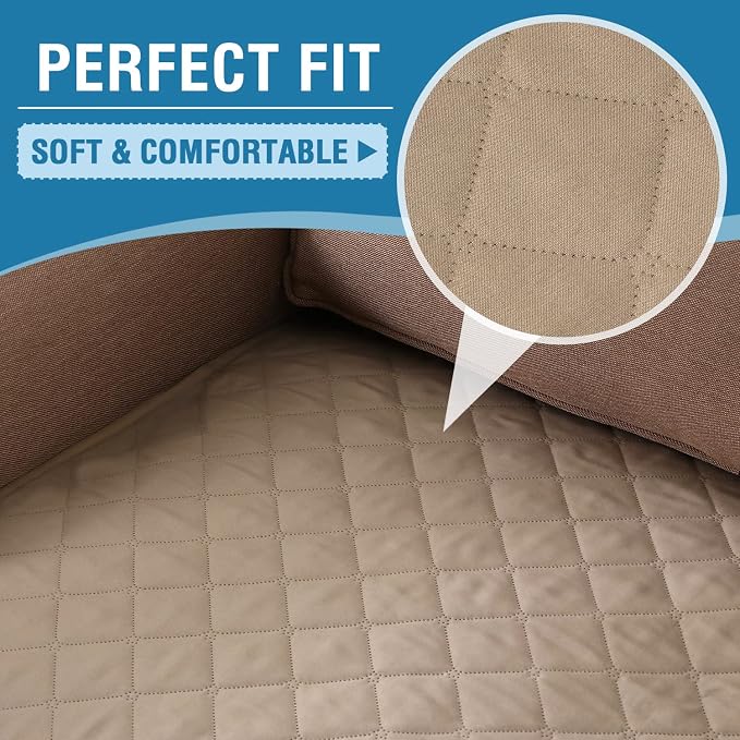 H.VERSAILTEX Couch Cover for Dogs Washable 100% Waterproof Sofa Cushion Cover Dog Bed Cover Non-Slip Pet Blanket for Sofa Cushion Protector, 35" x 62", Khaki