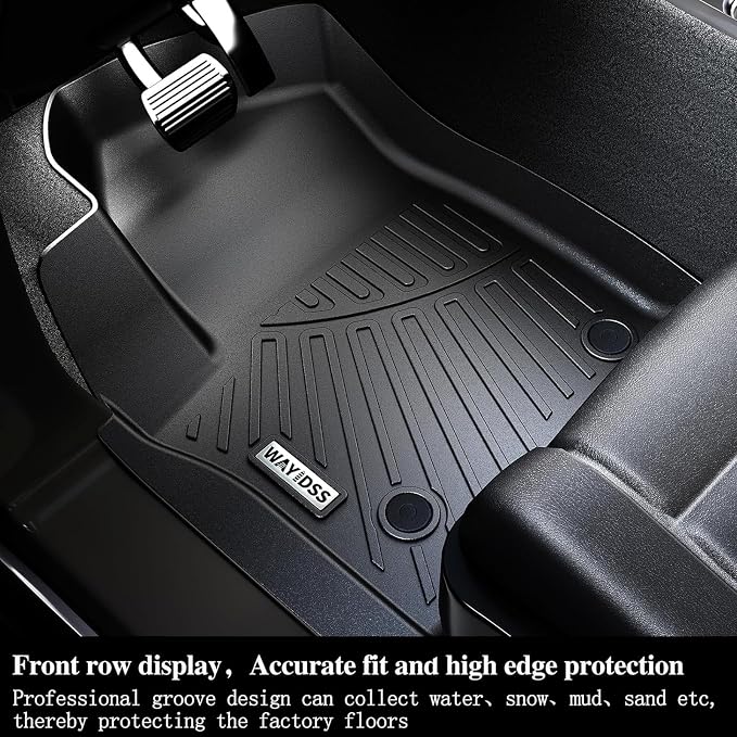 Floor Mats Fits 2024 2025 2026 Dodge Ram ProMaster EV, TPE All Weather Protection Car Front Row Mats, Black mat Accessories(Not Fit for Fuel)