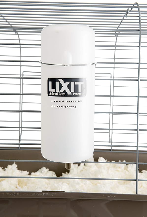 Lixit Widemouth Cage Water Bottles for Rabbits, Ferrets, Guinea Pigs, Rats and Other Small Animals. (White, 32 Ounce)