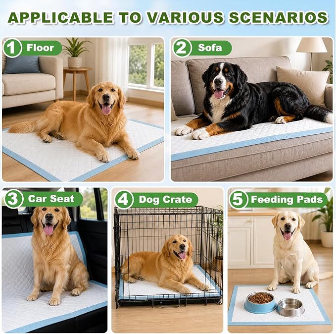 DEEP DEAR 100-Pack 30"x28" Extra Large Dog & Cat Pee Pads, Super Absorbent Quick-Dry Disposable Puppy Pads with Great Valve Leakproof Technology for Easy Potty Training & Pet Care