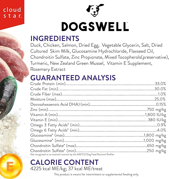 Dogswell Lifestage Senior Treats Mini Soft Strip Duck, 4oz. Bag