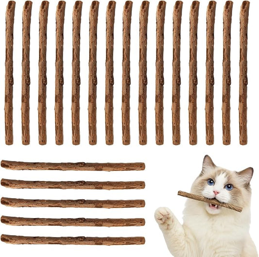 20-Pack Premium Natural Silvervine Chew Sticks for Cats & Kittens – Dental Care Lick Treats