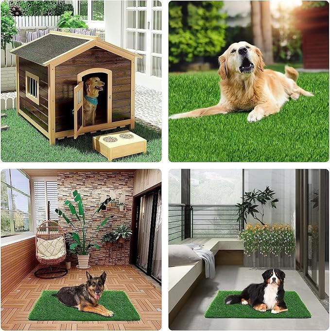 Artificial Grass for Dogs Pee Tray Fake Grass Mat for Professional Puppy Potty Trainer Replacement Dog Grass Pad for Indoor and Outdoor 39.3 x 31.4 Inch (Pack of 1)