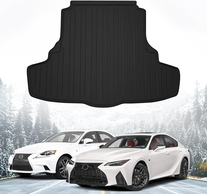 Premium Cargo Liner for Lexus is 250 is 300 is 350 is 500 2016-2025 - 100% Protection - Custom Fit Car Trunk Mat - All-Season Black Cargo Mat - 3D Shaped Laser Measured Trunk Liners