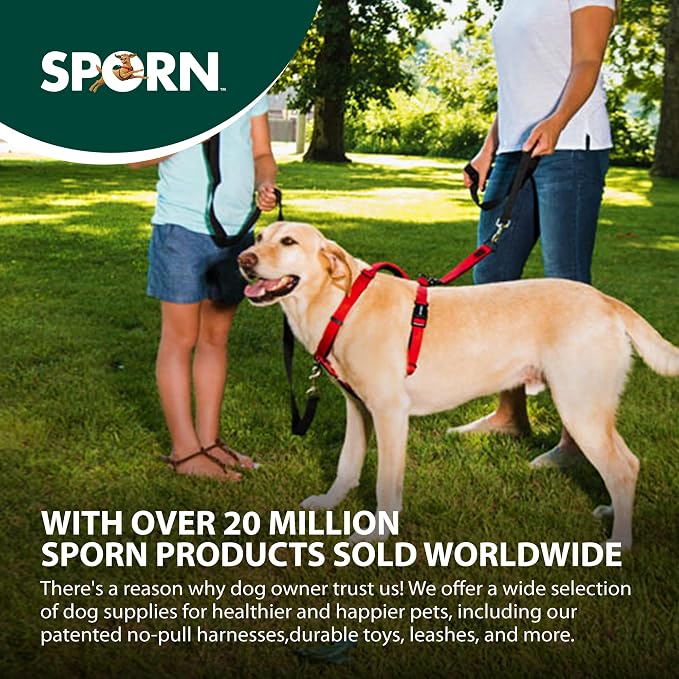 SPORN Ultimate Control No Pull Dog Harness for Small-Sized Dogs - 4-in-1 Adjustable Dog Harness with Front, Back & Dual-Clip Options & Emergency Grab Handle - Easy On/Off, Padded Comfort (Black, S)