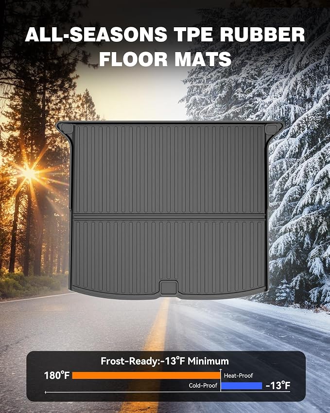 Floor Mats & Cargo Mat & Backrest Mat for Honda Passport 2019-2025 | All Weather Custom Fit Car Floor Liner, 1st & 2nd Row & Trunk Mat, Black (EX-L/TrailSport/Elite/Touring/Sport/Black Edition)