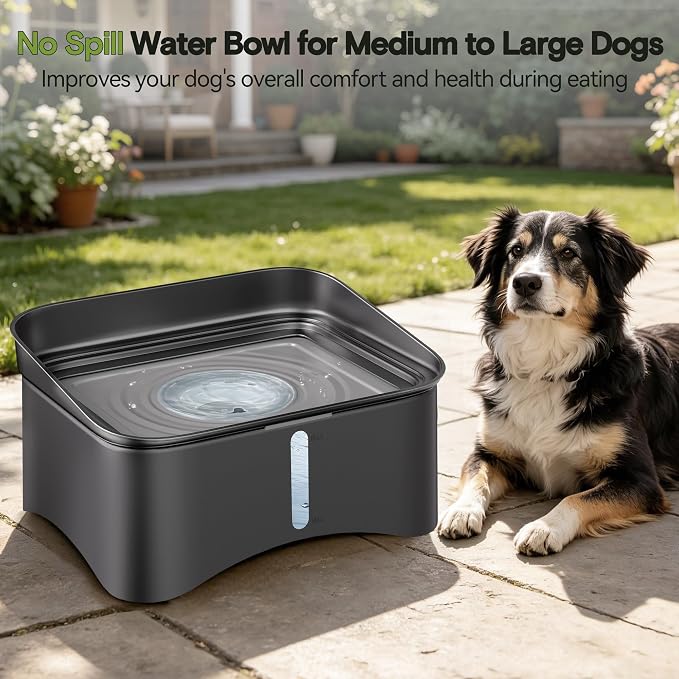 UPSKY 2.9Gal No Spill Dog Water Bowl, 4 Height Adjustable Elevated Bowl | Super Large Capacity, Slow Drinking Feeder, No-Splash, Anti-Slip, Folding Design, Suitable for Senior Dog and Multi-Pet Homes