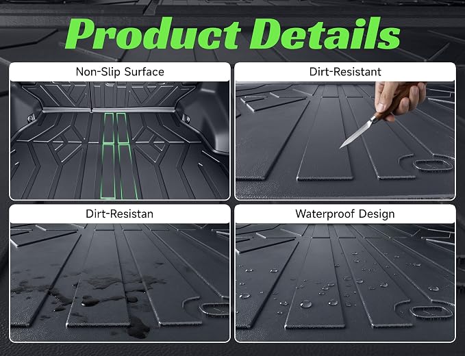 Cargo Trunk Mat with Backrest Mats for 2025 2026 Chevrolet Chevy Equinox/GMC Terrain (Not for Equinox EV),All Weather Protection TPE Heavy Duty Cargo Liner Equinox/Terrain Accessories,Black