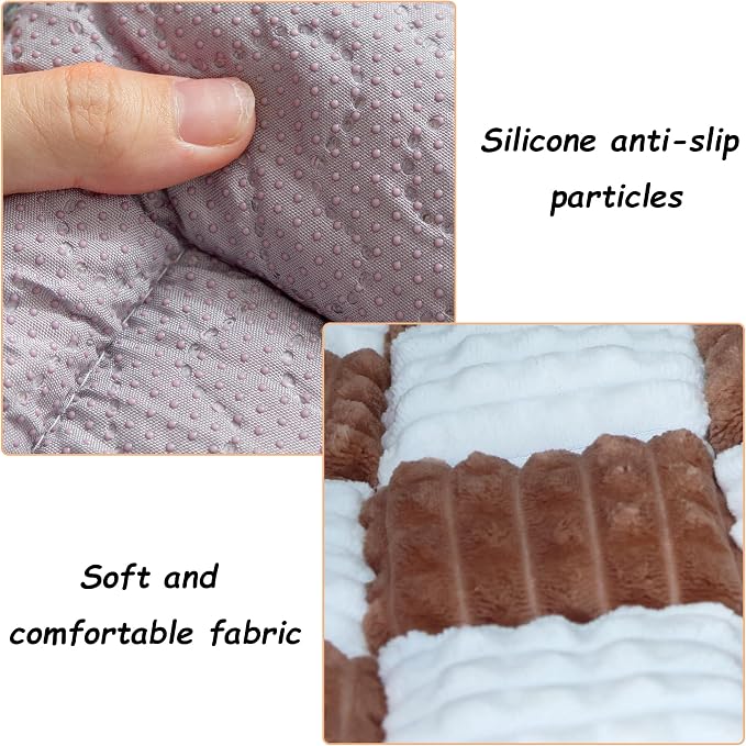 Dog Bed for Car, Backseat Pet Bed Mat, Dog Seat Cover for Car Back Seat, Non-Slip Travel Pet Mat, Fit for Backseat Extenders and Seat Covers (Brown&White, 24.8x54inch)