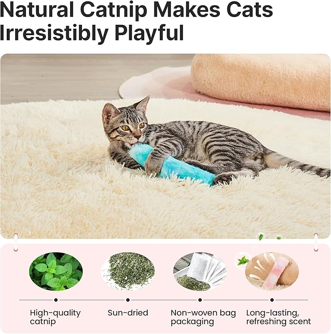 Jouets pour chat Potaroma, lot de 3 coussins, doux et durables, avec froissement sonore et herbe à chat à l'intérieur, jouet interactif pour chatons d'intérieur, stimule l'exercice des chatons