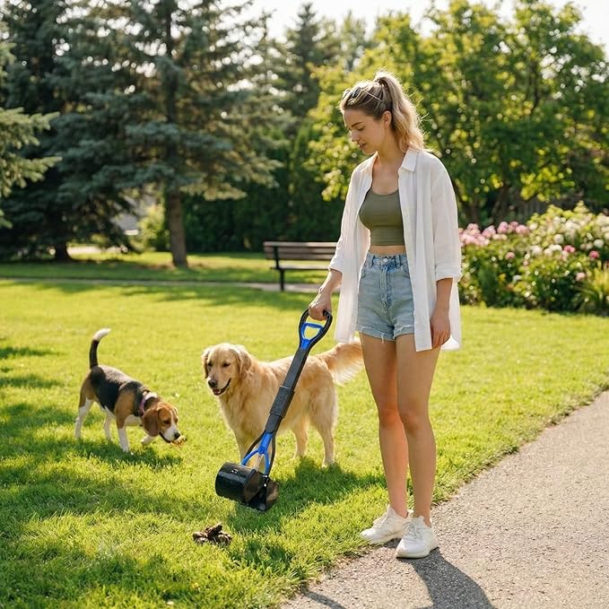 TIMINGILA Pooper Scooper 28" Long Handle Portable Pet Poop Scooper for Large and Small Dogs,High Strength Material and Durable Spring,Great for Lawns, Grass, Dirt, Gravel