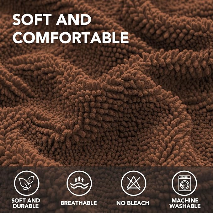 H.VERSAILTEX Non Slip Pet Couch Cover Chenille Dog Bed Protector Thick Soft Sofa Slipcover Pet Friendly Washable Couch Cushion Covers for Pets (40" x 50", Caramel)