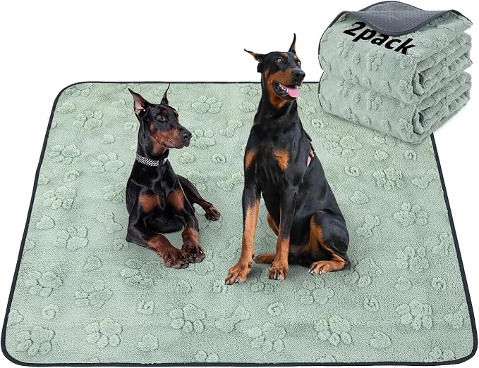 LOOBANI 2 Pack Extra Large Washable Pee Pads for Dogs 72"x72" | Reusable, Super Absorbent, Waterproof, Leakproof, Non Slip, Soft, For Potty Training, Playpen, Crates, Beds, Couches, Travel