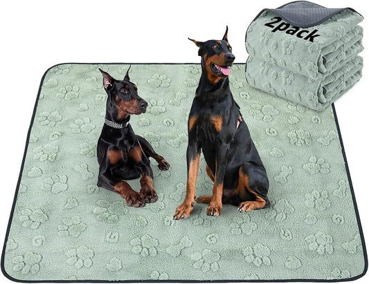 LOOBANI 2 Pack Extra Large Washable Pee Pads for Dogs 72"x72" | Reusable, Super Absorbent, Waterproof, Leakproof, Non Slip, Soft, For Potty Training, Playpen, Crates, Beds, Couches, Travel
