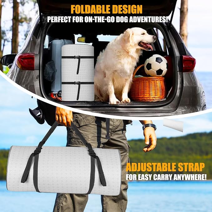 Dog Car Bed for Back Seat Cover with Supportive Foam, Large | Pet Mat Cushion for Car Backseat Extender with Removable Cover, Large Size for SUV & Truck, Easy Clean