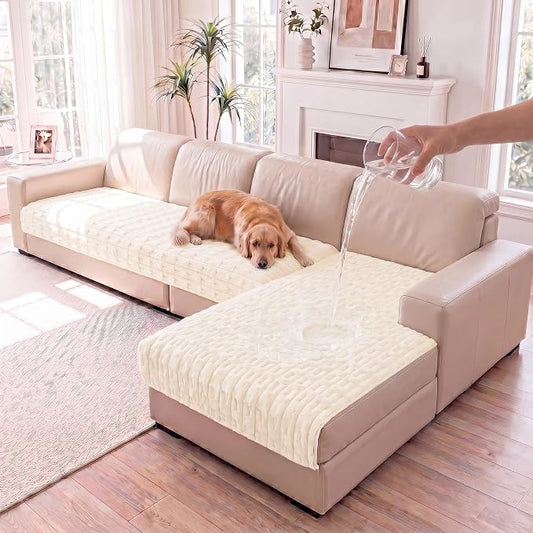 FUANGUI 2 Pack Waterproof Couch Cover for Dogs for Sectional Sofa | Washable Pet Couch Covers for Pets, Non Slip 2 PCS L Shaped Sofa Slipcover, Sofa Covers for 3 Cushion Couch Sofa Pet Friendly