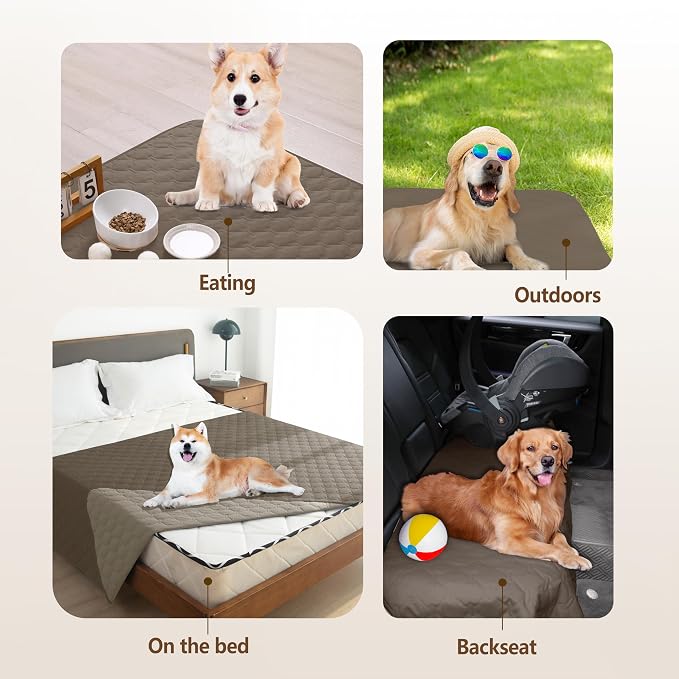 gogobunny 100% Double Sided Waterproof Dog Blanket Soft Pet Bed Cover Reversible Protect Furniture Couch Sofa Car for Puppy Cat Kids (Dark Walnut/Light Walnut, 30x90 Inch (Pack of 1))