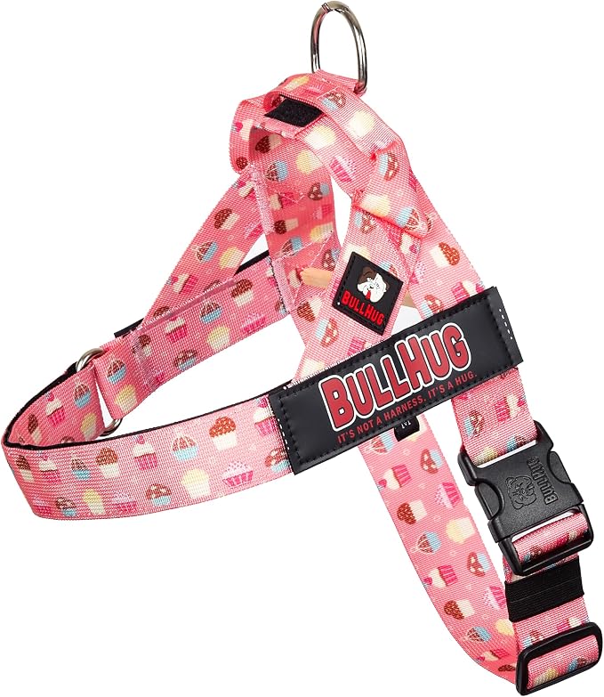 Adjustable Dog Harness– No Pull, No Choke – for English Bulldogs, French Bulldogs, Pugs & Broad-Chested Breeds – Easy, Safe Walks (Cupcake, XS)