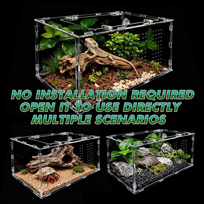 The Ultimate Small Animal Terrarium 7.9" x 5.9" x 11.8": A Versatile Reptile Serving as a Complete Starter Tank for a Wide Range of Species Including Lizards, Geckos, Frogs, Crabs, and Spiders