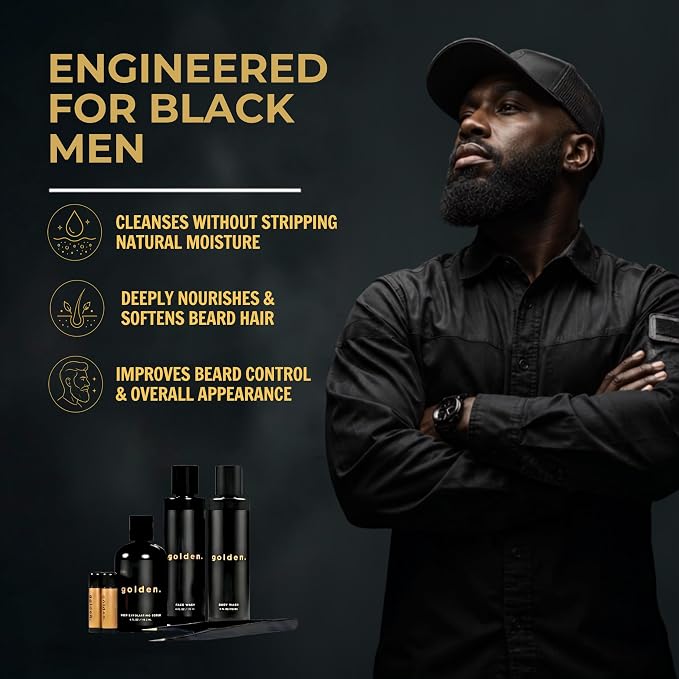 Golden Grooming Co. Essential Skincare Set for Men | Complete Face & Body Care Kit with Face Wash, Exfoliating Scrub, Body Wash, Tweezers & Lip Balms
