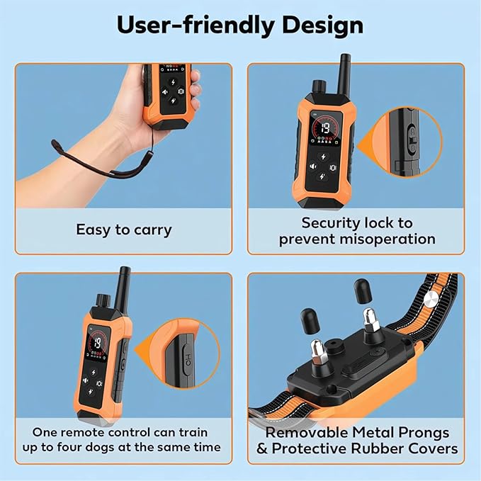 Dog Shock Collar 2 Pack (5–150Lbs), 4400FT Waterproof 2 Dog Training Collar with Remote Control 5 Training Modes Rechargeable Electric Dog Collar with Light, E Collars for Small Medium Large Dogs