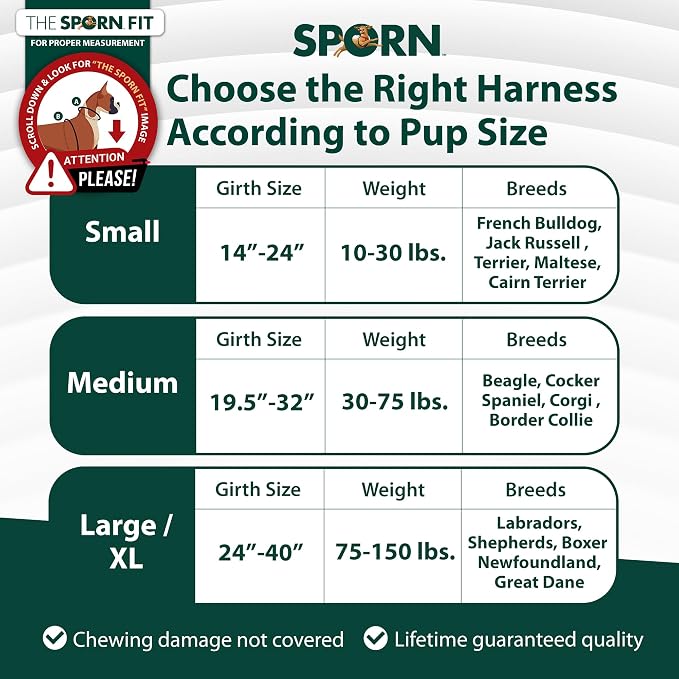 SPORN Ultimate Control No Pull Dog Harness for Small-Sized Dogs - 4-in-1 Adjustable Dog Harness with Front, Back & Dual-Clip Options & Emergency Grab Handle - Easy On/Off, Padded Comfort (Black, S)