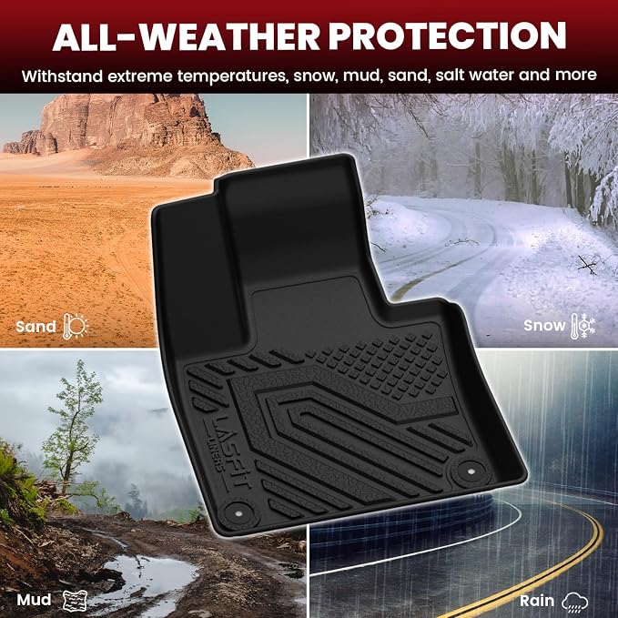 LASFIT Floor Mats & Cargo Liner for 2016-2026 Volvo XC90 Non-PHEV 7 Seats Only, Custom Fit All Weather TPE Floor Liners, Refined Interior Protection, 1st 2nd 3rd Row Mats, Trunk Mat & Backrest Mats