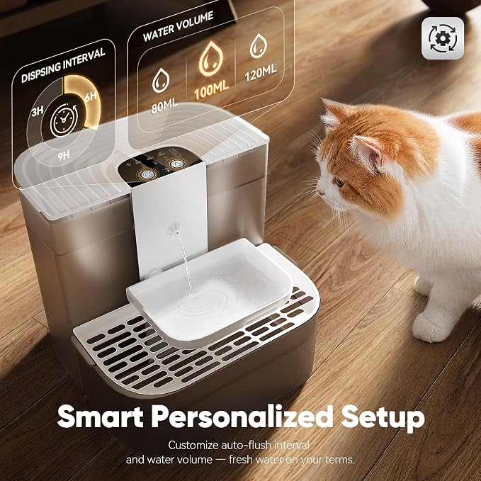 CZPET 4.5L Wireless Cat Water Fountain No Filters | Wastewater Separation, Rechargeable, Ultra Quiet, Automatic Pet Water Fountain for Cats & Small Dogs