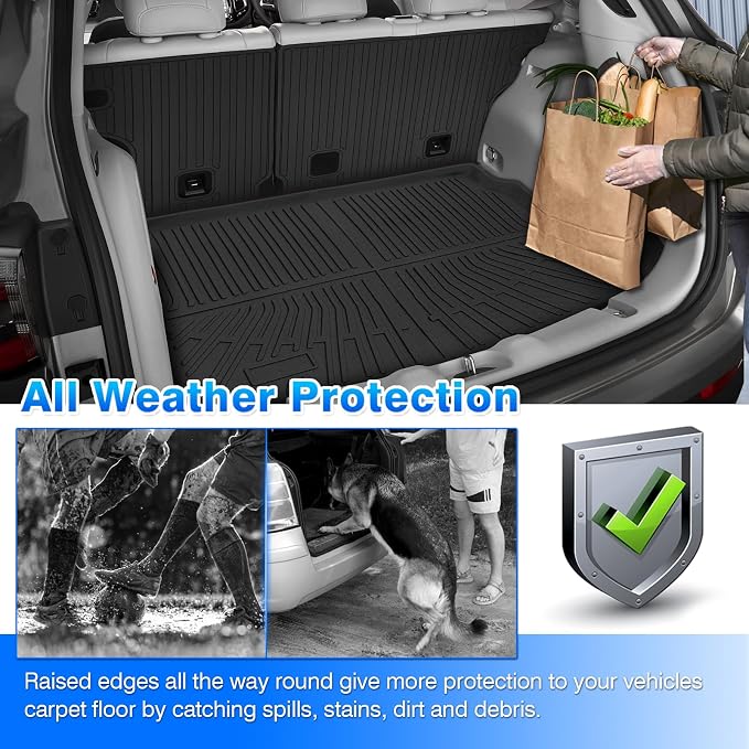 Cartist Cargo Mat for Jeep Compass 2017-2025 2026, All Weather Cargo Mat for Compass Accessories, Heavy Duty Trunk Mat with Backrest Mat, Car Accessories
