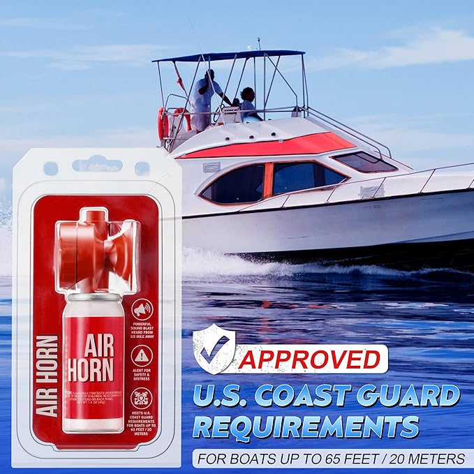 Saillong 1.4oz Boat Air Horn for Safety, Loud Marine Air Horns Can, Mini Small Blow Fog Bear Horn, Emergency Use for Sporting Events, Boat, Animal Alarm