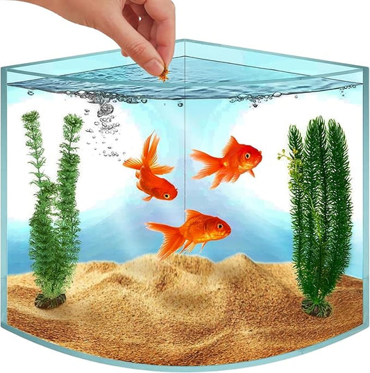 Skywin Betta Fish Tank - 1.71 Gallon, Acrylic Beta Fish Aquariums, Corner Fish Tank, Small Fish Tank for Real Life Fish, Clear Seamless Desktop Corner Aquarium for Small Fish, Shrimp & Plants Only