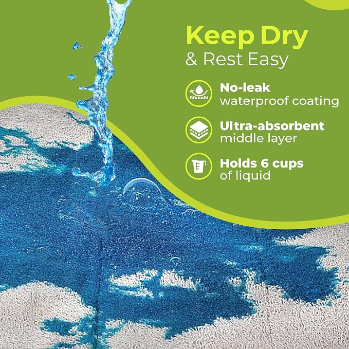 PeapodMats Bedwetting Waterproof Bed Mat, Reusable 3x5 Sand | Washable reusable bed mat for bedwetting, incontinence, kids, adults, pets, and mattress protection.