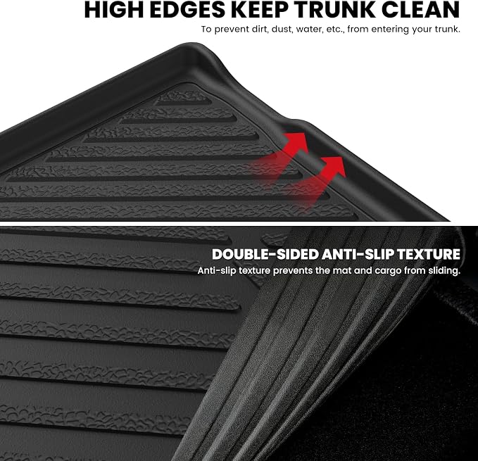 LASFIT Trunk Mat for Jeep Renegade 2015-2023, All Weather TPE Custom Fit Accessories Cargo Mat Liner Trunk Liner, Black