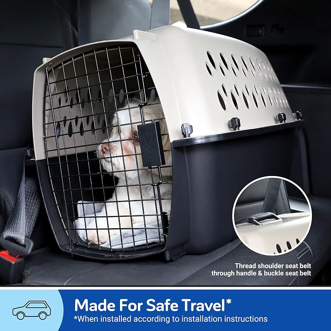 Petmate Vari Dog Kennel - Portable Dog Carriers & Crates for Medium Dogs, Airline-Friendly, Durable Plastic, Pet Carrier For Home and Travel, 28 Inches, Taupe and Black | Airline friendly pet carrier, durable plastic shell, great at home and on trips, ...