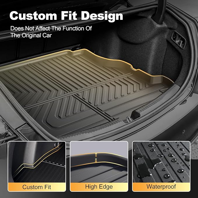 Cargo Liner Fit for Mercedes Benz C Class Sedan 2022-2026 | AOMSAZTO Cargo Mat All Weather Custom Fit Trunk Mat C Class Car Mats Accessories Black (Only for Sedan)