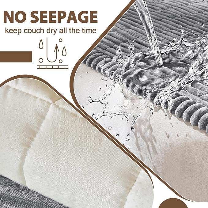 FUANGUI Waterproof Couch Cover Sofa Cover for Dogs and Pets Sofa Protector | Non-Slip Washable Fuzzy Soft Cat Bed Sofa Slipcover for 2-3 Cushion Couch Sofa Pet Friendly, Grey, 27.6" x 59.1", 1 pcs