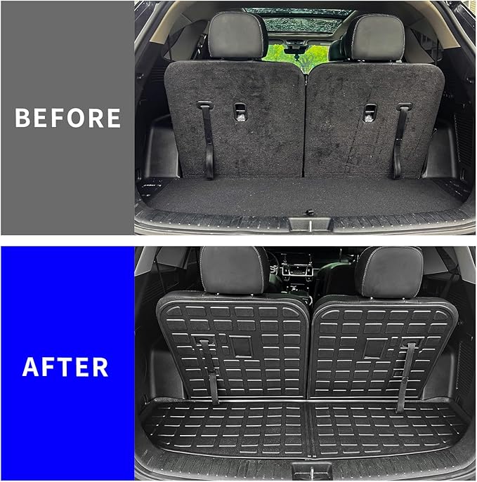 Rongtaod Cargo Mat Compatible with 2021-2025 2026 Kia Sorento Cargo Liner Trunk Mat TPE All Weather Back Seat Cover Protector 2024 Sorento Accessories (Trunk Mat with Backrest Mat)