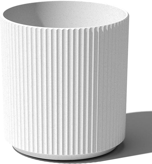Veradek Demi 20 in. Round White Plastic Planter DMV20W