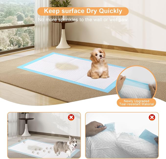 Pee Pads for Dogs XXXL 31"x55",Puppy Pads 40 Count | Extra Large, Disposable Thicken, For Doggie Rabbits, Incontinence Underpads, Ultra Absorbent & Quick-Dry