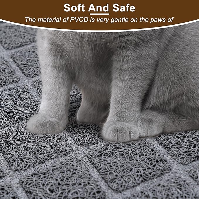 BOOMIBOO Cat Litter Mat Litter Box Mat，Litter Trapping Mat Premium Durable PVC Pad, 23 x 14 Inches, Easy to Clean，Non-Slip，Urine Waterproof