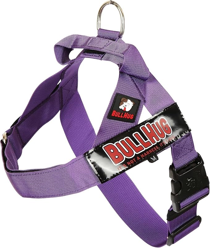 Adjustable Dog Harness– No Pull, No Choke – for English Bulldogs, French Bulldogs, Pugs & Broad-Chested Breeds – Easy, Safe Walks (Violet, Medium)