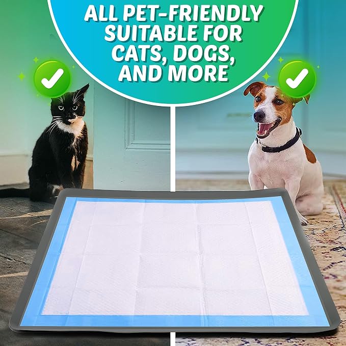 Dog Pee Pad Holder - Fits Up to 36” x 36” Pee Pad - 1 Pack - Grey | Stable Grip, Soft Edges, Quick Wipe Silicone Surface, Dog Pad Holder for Indoor Flooring Protection