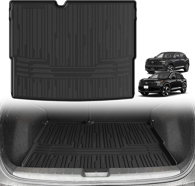 TripleAliners Trunk Mat All Weather Liners Compatible with 2025 2026 Nissan Kicks Interior Accessories Custom Fit Anti-Slip TPE Full Coverage Protection Rear Trunk Floor Mat (SV SR Trim Level ONLY)