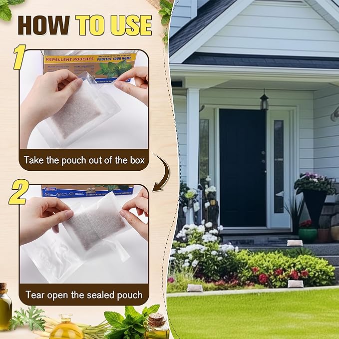 20 Pack Snake Repellent for Indoor & Outdoor Use, Natural Snake Away for Yard Powerful, Safe for Kids&Pets, Reptile Deterrent Pouches Repels Against Poisonous and Non Poisonous Species