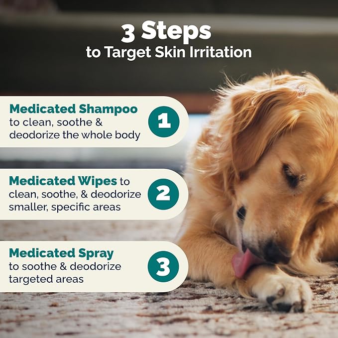 Vetnique Dermabliss Advanced Vet Strength Chlorhexidine for Dogs - Antibacterial Medicated Dog Shampoo - for Skin Infections & Irritation, Hot Spots & Redness Relief (Medicated Shampoo, 16oz)