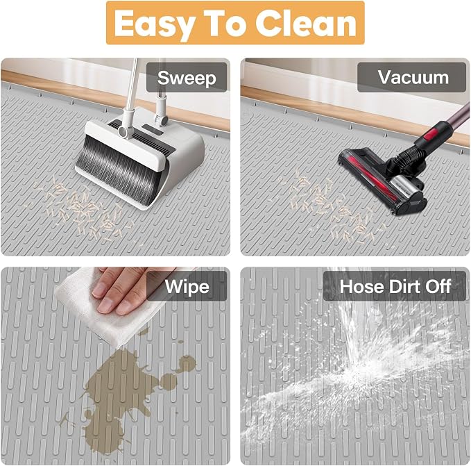 57" x40" Pee Pad Holder for Dogs Puppy Pad Holder Light Grey | Extra Large Silicone Pee Tray for Dog Training Floor Protection Raised Edge Dog Potty Tray, No Pee Pads