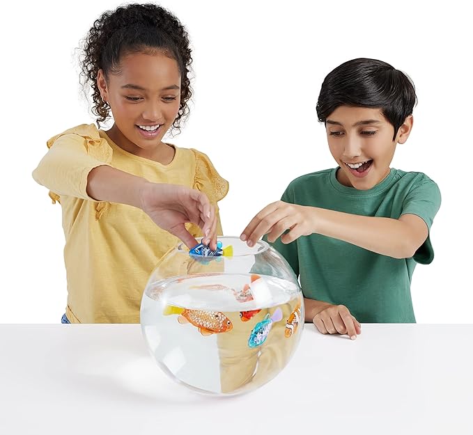 Robo Alive Robo Fish Robotic Swimming Fish (Pink + Golden) by ZURU Water Activated, Changes Color, Comes with Batteries, Amazon Exclusive (2 Pack) Series 3
